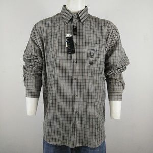 Van Heusen NWT plaid brown men's long sleeve shirt